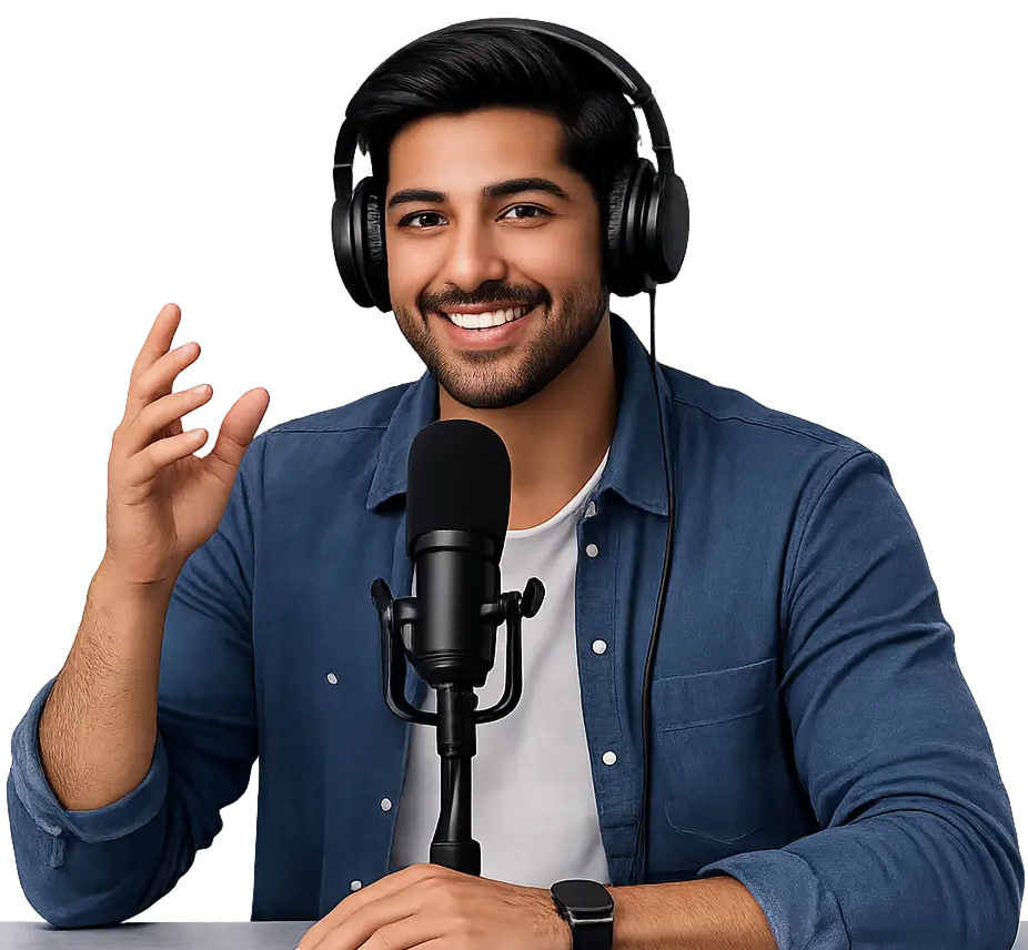 Loopzey live streamer speaking into a microphone