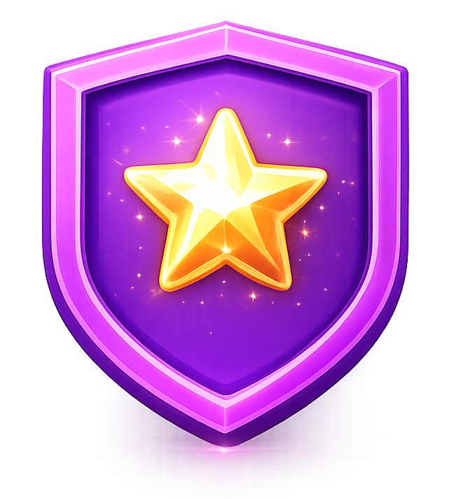 Purple rising-star badge