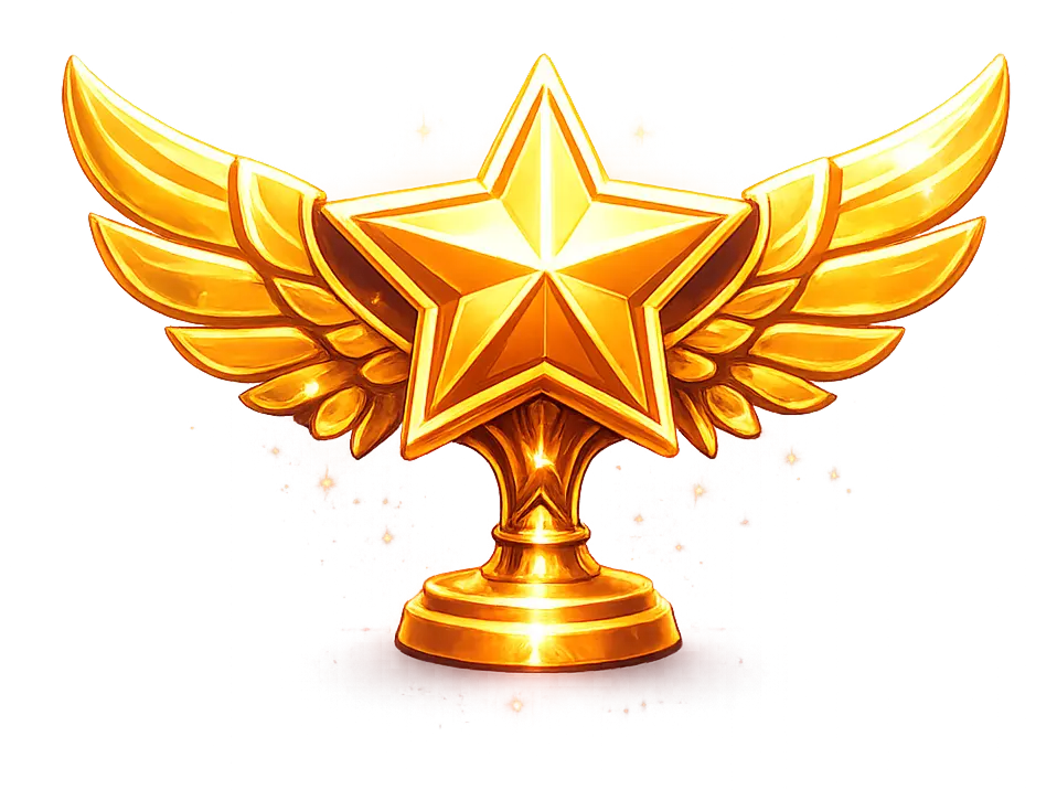 Golden superstar trophy